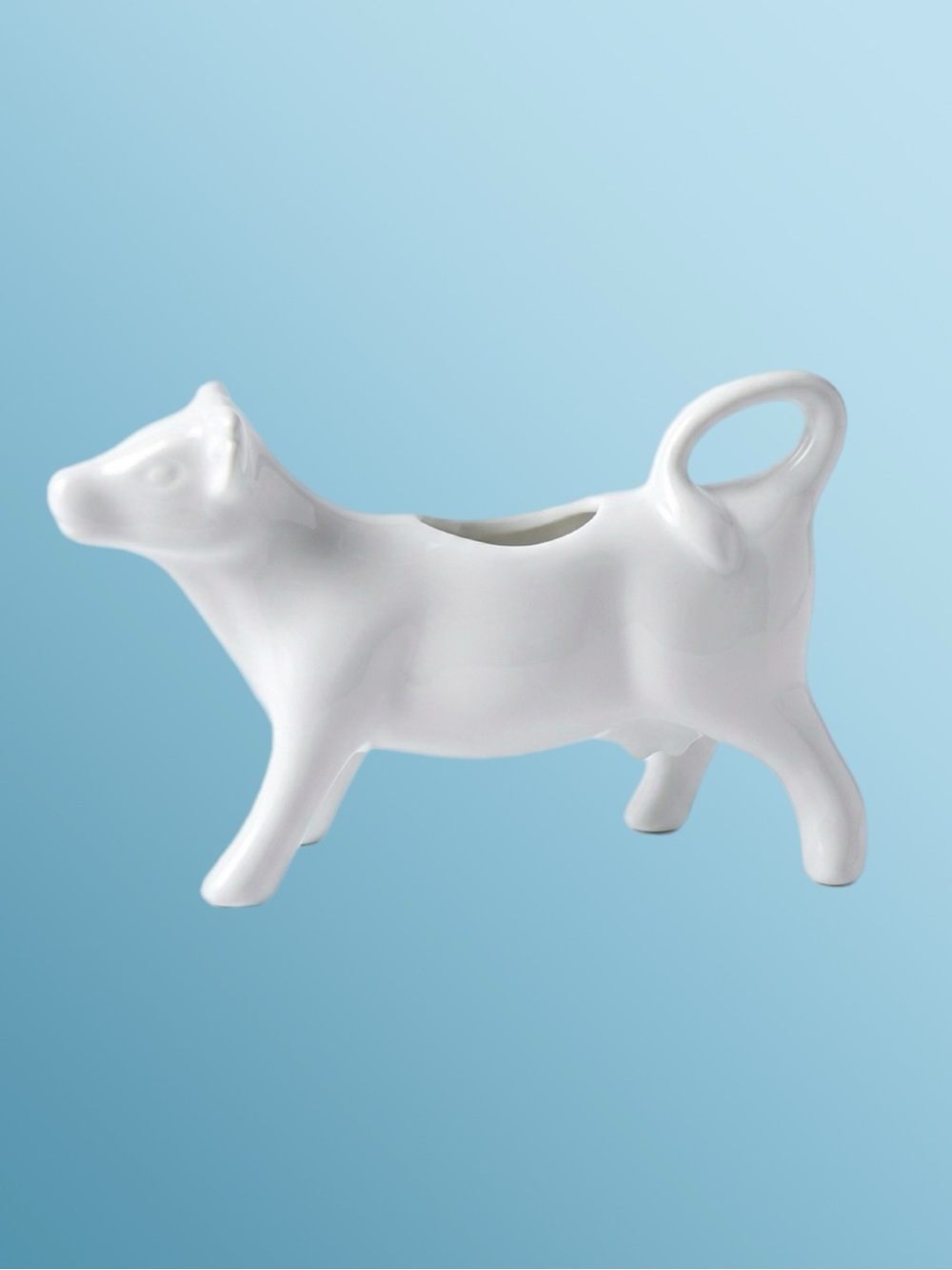 Main St White Ceramic Cow Creamer Pitcher Farmhouse Kitchen NWT